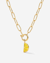 Zesty Oval Links Necklace Set Gold