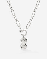 Serpent's Whisper Oval Links Necklace Set Silber
