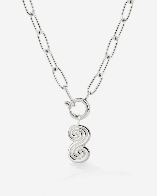Serpent's Whisper Oval Links Collana Set Argento