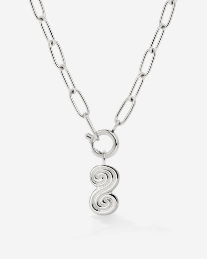 Serpent's Whisper Oval Links Necklace Set Silber
