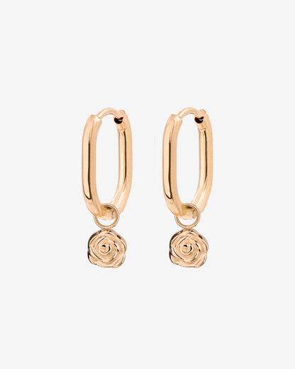 Rose Oval Hoop Set Baby Roségold