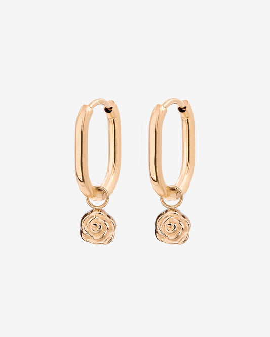 Rose Oval Hoop Set Baby Roségold