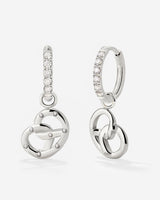 Bedazzled Pretzel Glimmer Hoop Set Small Silber