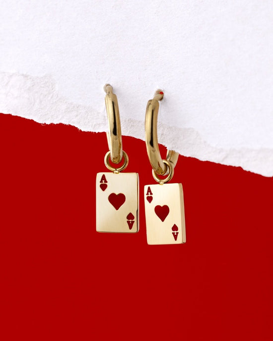 Red Ace Hoop Set Small Roségold