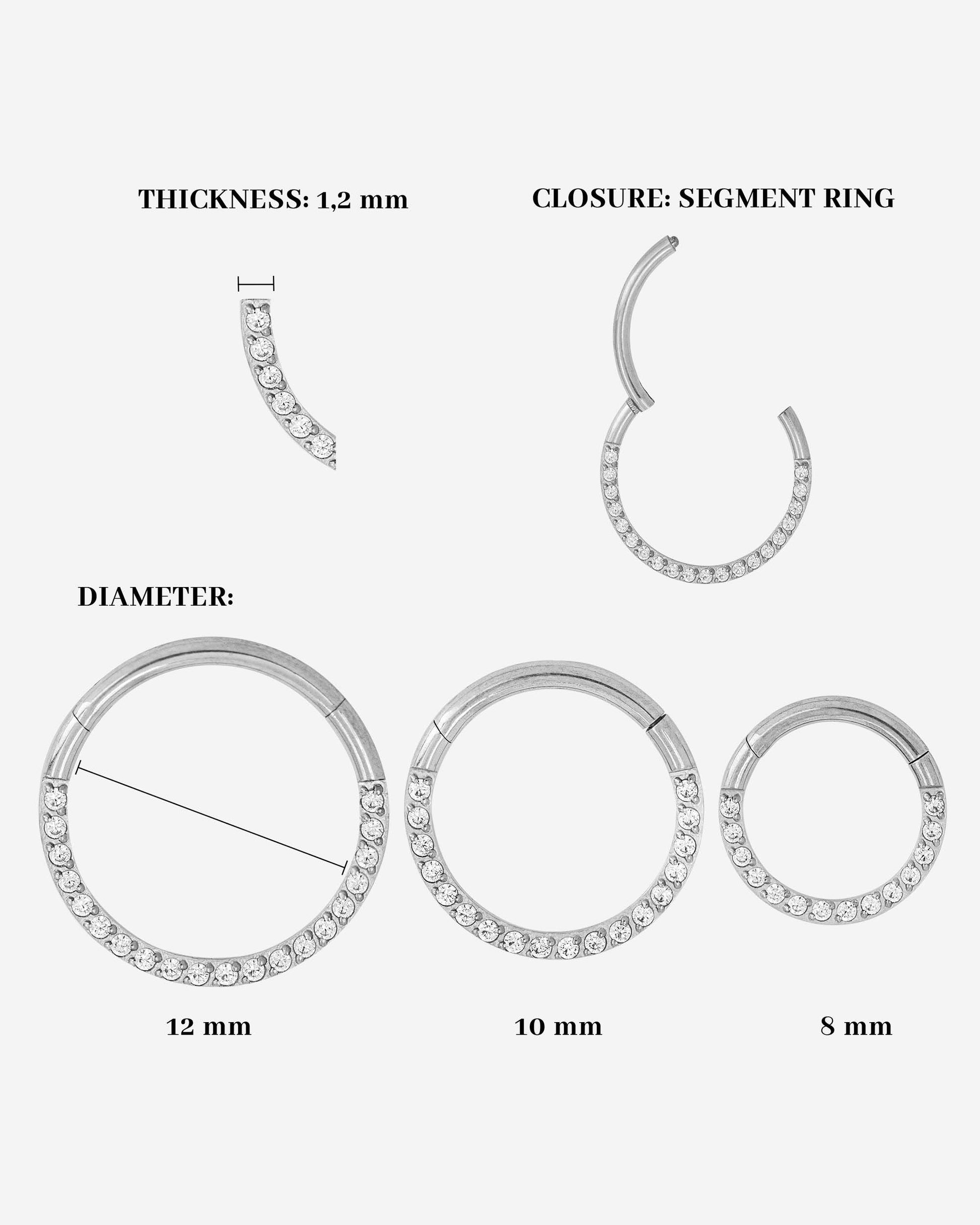 Radiant Click Piercing Silber