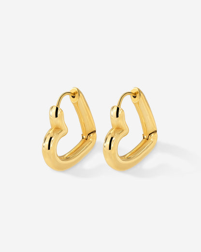 Phat Heart Hoops Small Gold