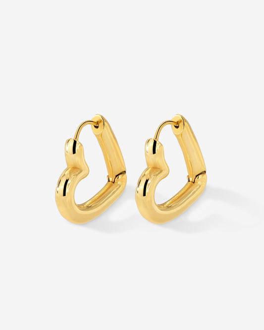 Phat Heart Hoops Small Gold