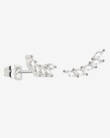 Sparkle Leaf Studs Silber