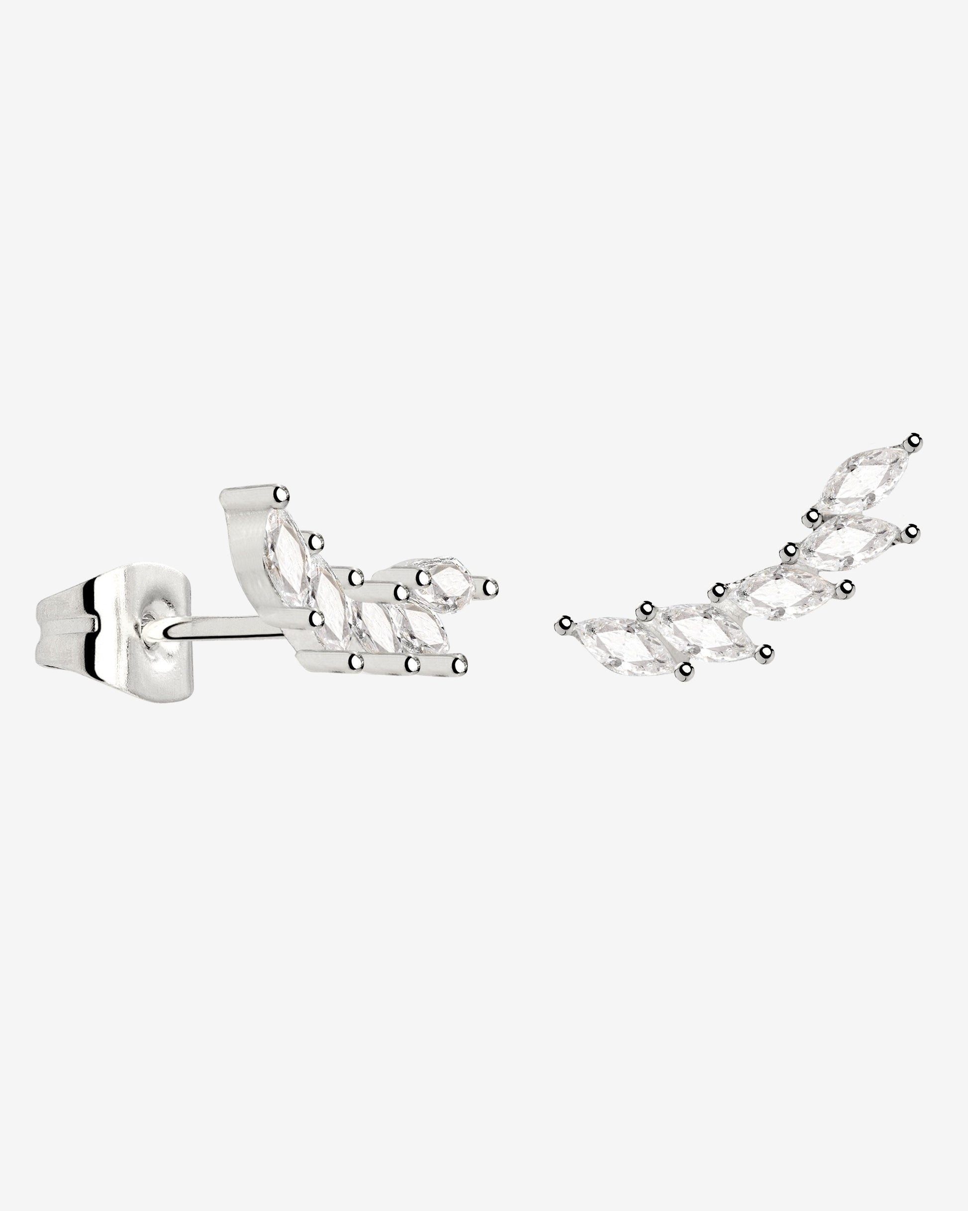 Sparkle Leaf Studs Silber