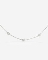 Glass Heart Necklace Silber