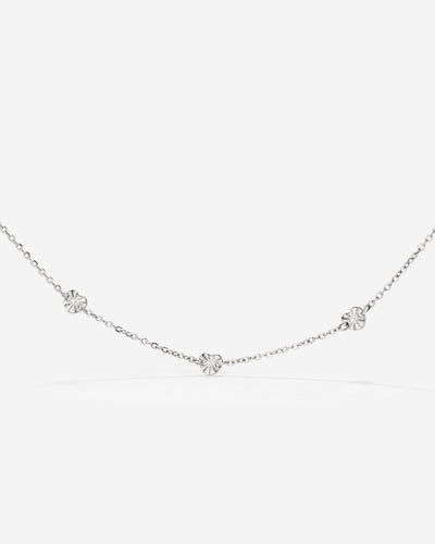 Glass Heart Necklace Silber