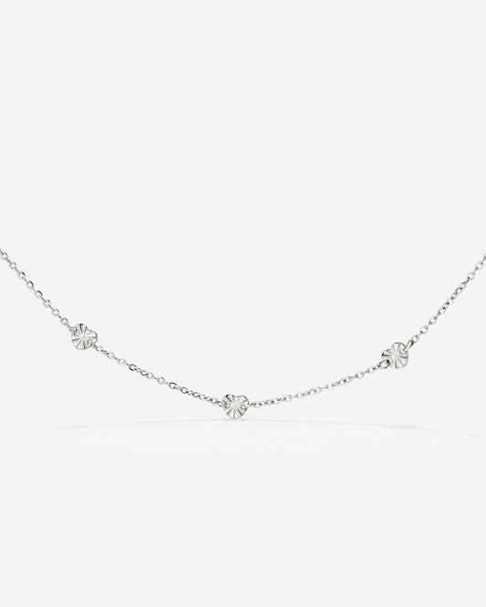 Glass Heart Necklace Silber