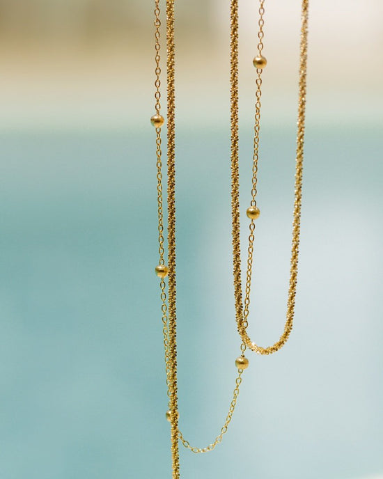 Criss Cross Chain Necklace Gold