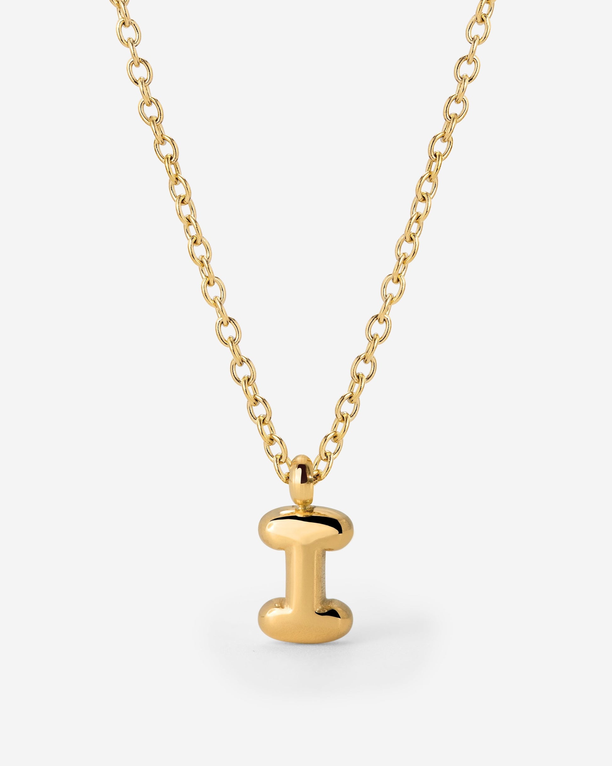 Bubble Letter Necklace Gold