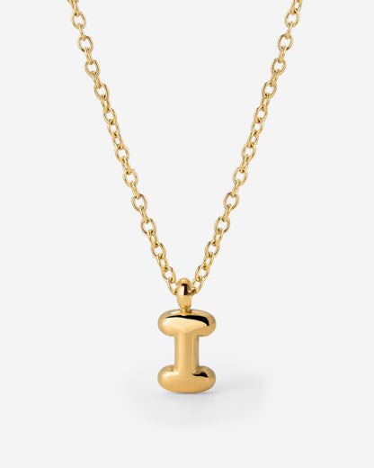 Bubble Letter Necklace Gold