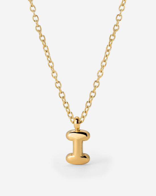 Bubble Letter Necklace Gold