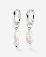 Lisas Power Pearl Hoop Set Silber