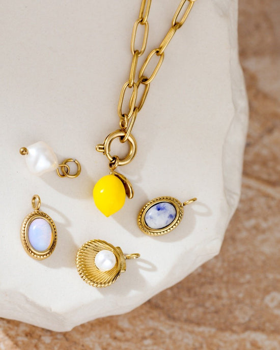 Lemony Oval Links Necklace Set Roségold