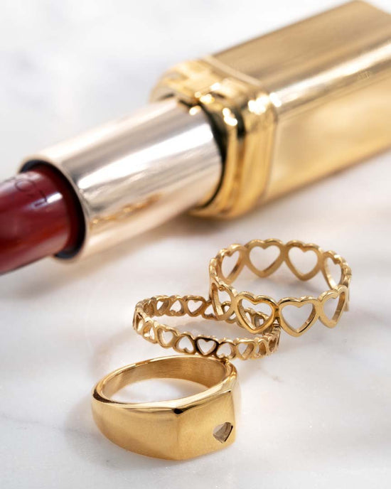 Heart in Heart Ring Gold