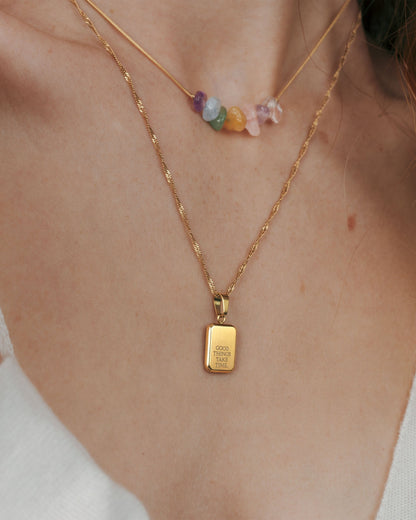 Good things take time Necklace Gold