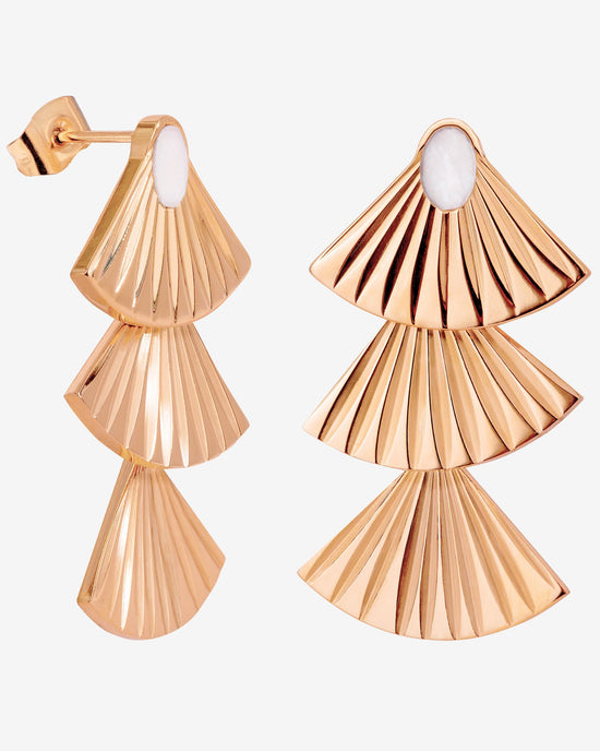 Triple Fan Studs Roségold