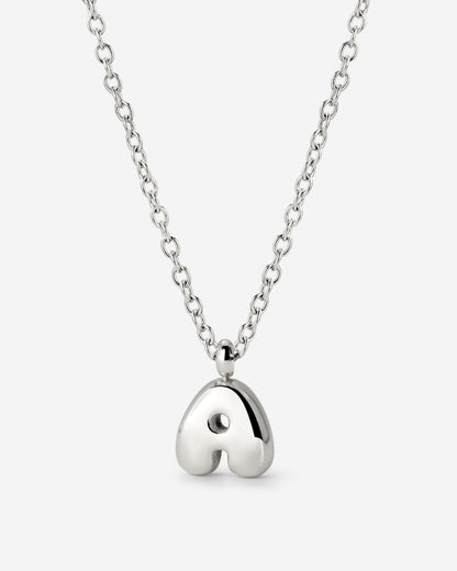 Bubble Letter Necklace Silber