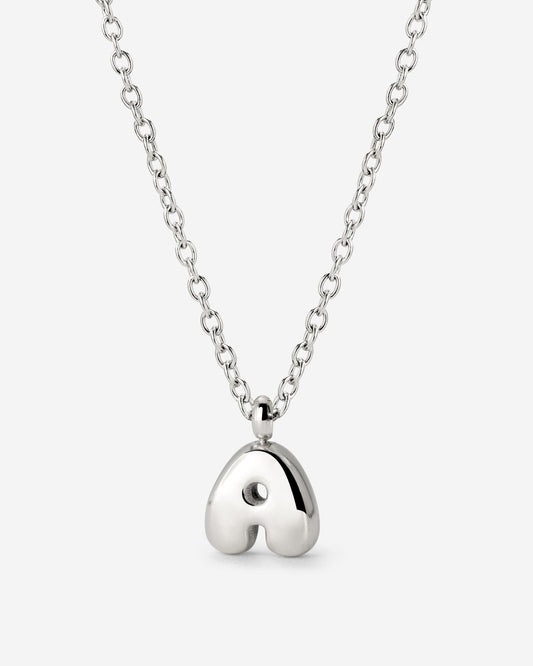 Bubble Letter Necklace Silber