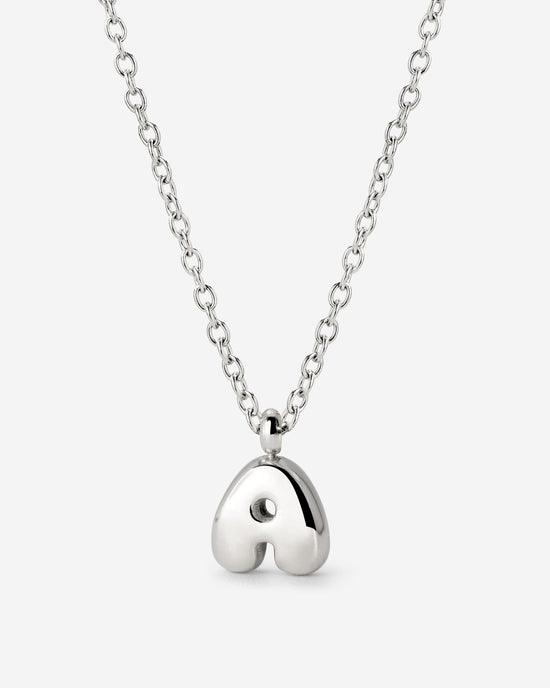 Bubble Letter Necklace Silber