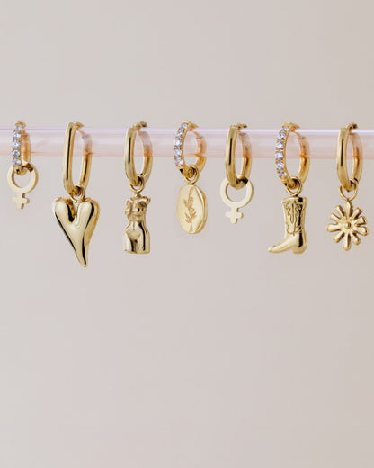 Female Icon Glimmer Hoop Set Baby Gold
