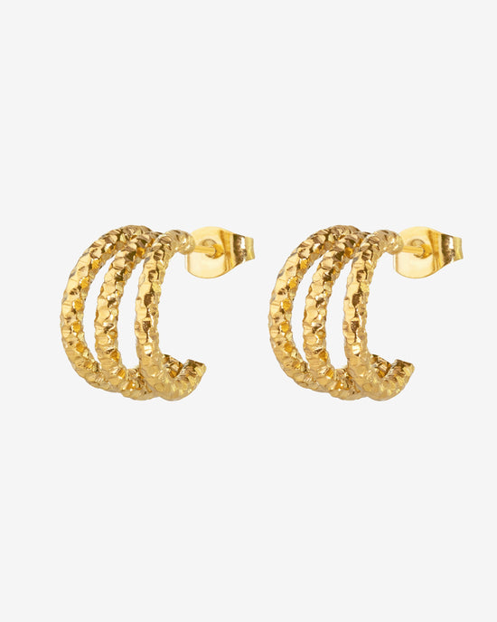Triple Trouble Studs Gold