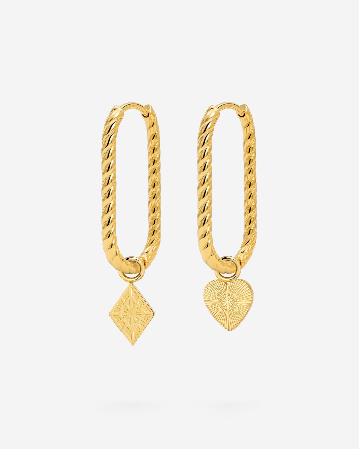 Oval Twisted Hoop Set Small