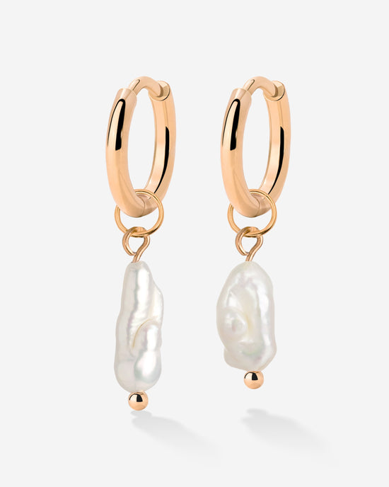Lisas Power Pearl Hoop Set Roségold