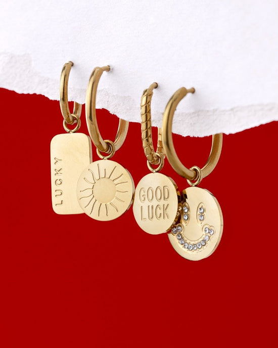 Rising Sun Hoop Set Medium Roségold