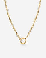 Singapore Chain Charm Necklace Gold