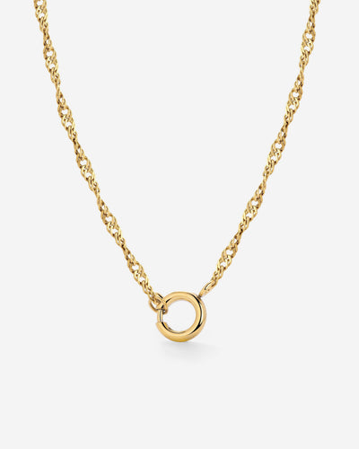 Singapore Chain Charm Necklace Gold