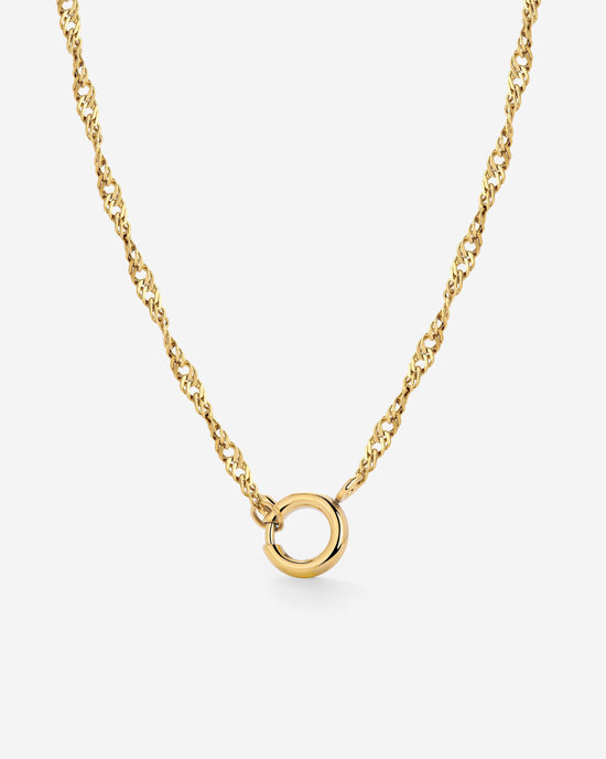 Singapore Chain Charm Necklace Gold