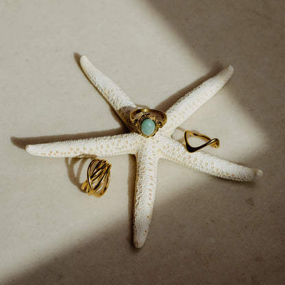 Sea Glass Ring Gold