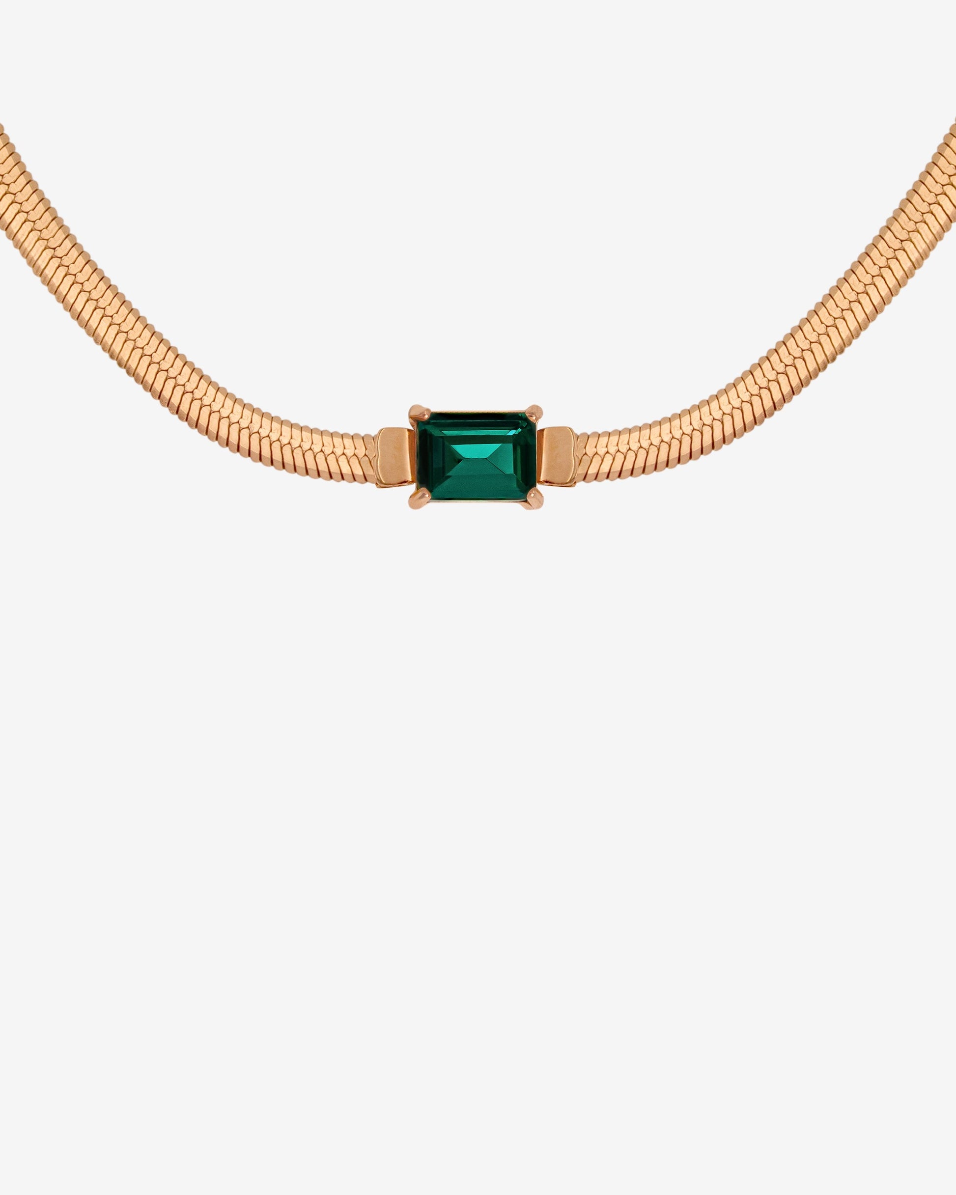 Radiant Emerald Necklace Roségold