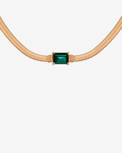 Radiant Emerald Necklace Roségold
