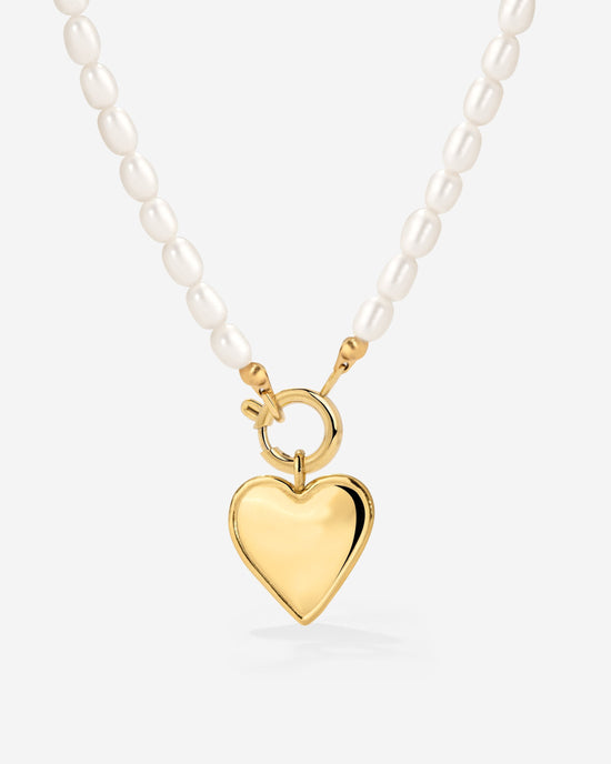 Heartie Pearly Necklace Set Gold