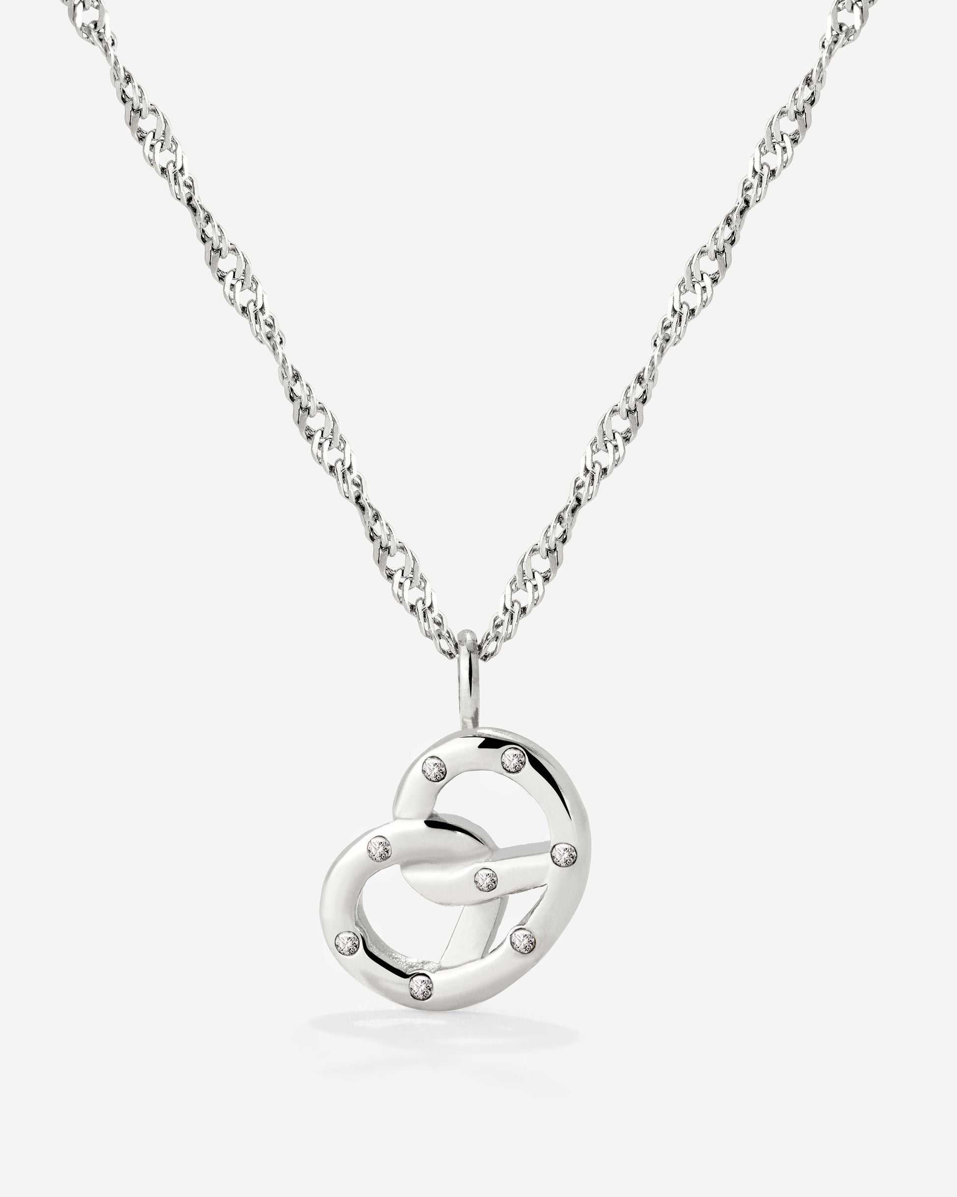Bedazzle my Pretzel Necklace Silber