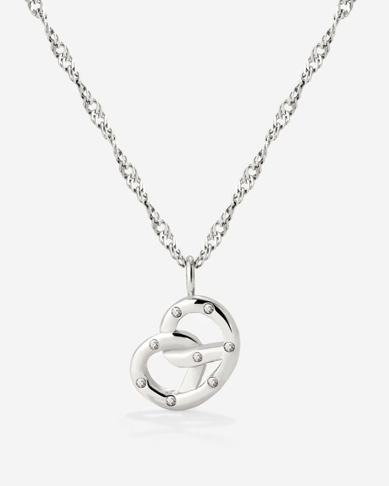 Bedazzle my Pretzel Necklace Silber