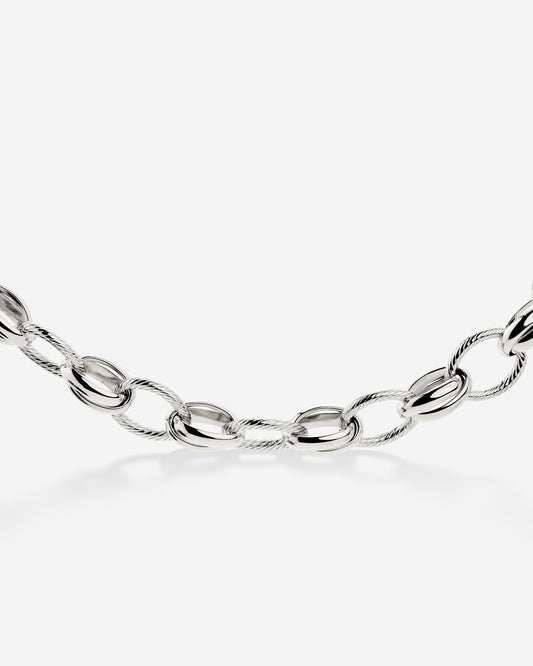 Chunky Twisted Links Necklace Silber