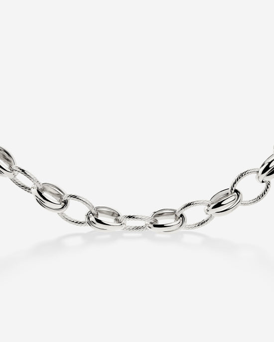 Chunky Twisted Links Necklace Silber