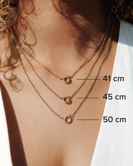 Oval Links Charm Necklace Silber