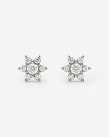 Sparkling White Petal Studs Silber
