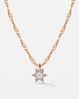 Sparkling Purple Petal Necklace Roségold