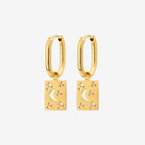 Midnight Lover Oval Hoops Baby Gold