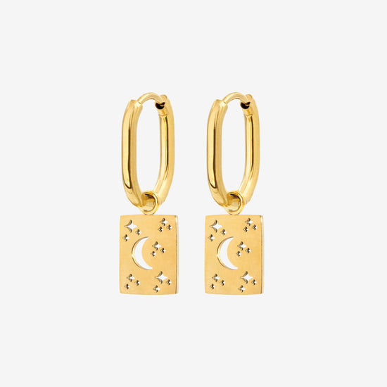 Midnight Lover Oval Hoops Baby Gold