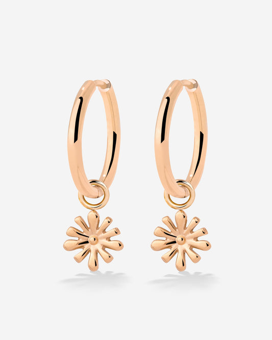 Flowery Hoop Set Medium Roségold